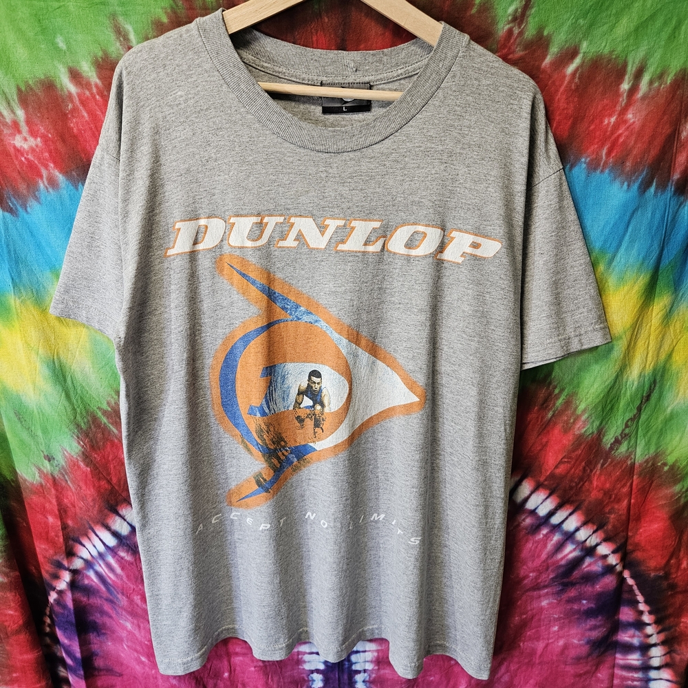 Dunlop Surf 2000's Men’s Gray Graphic Tee with Orange Logo